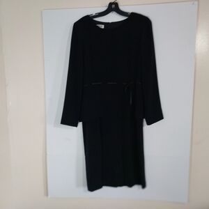 KASPER Size 12  Elegant Black Long Sleeve Dress